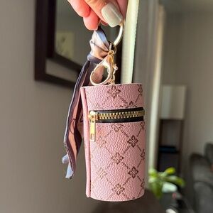 Pink unbranded keychain pouch